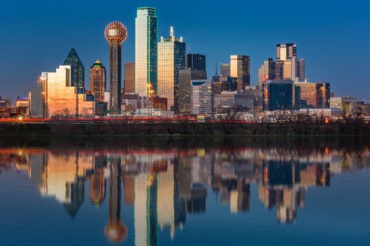 Dallas-Fort Worth at night